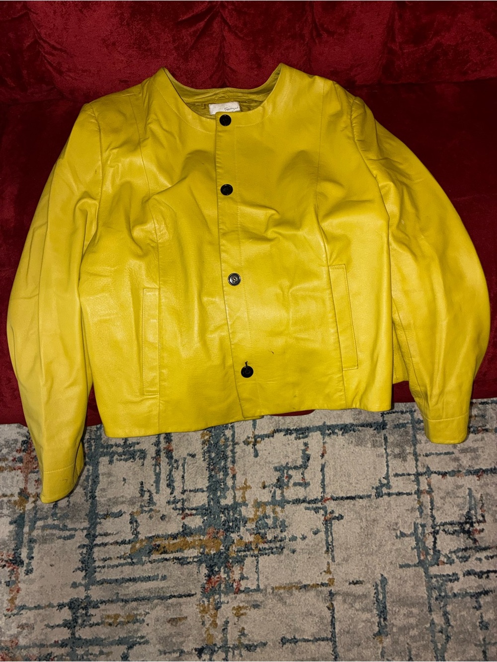 Spiegel Bright Yellow Faux Leather  Jacket